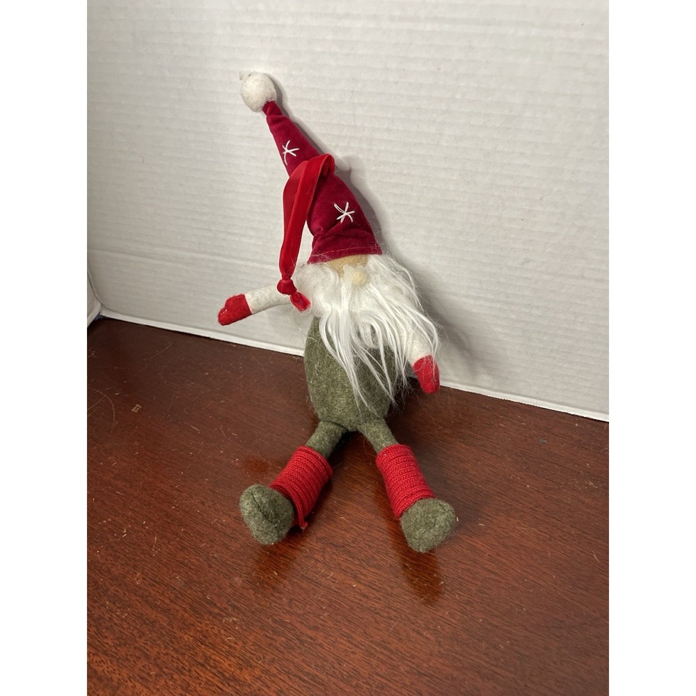 Pottery Barn Felt Gnome Velvet Hat Christmas Tree Ornament Home Decor